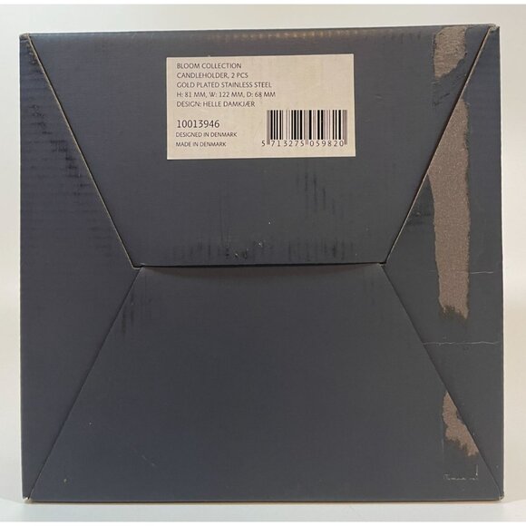 2 VTG Georg Jenson Candle Holders Gold Plt Stainless Rare Denmark MCM Minimal - Picture 14 of 16